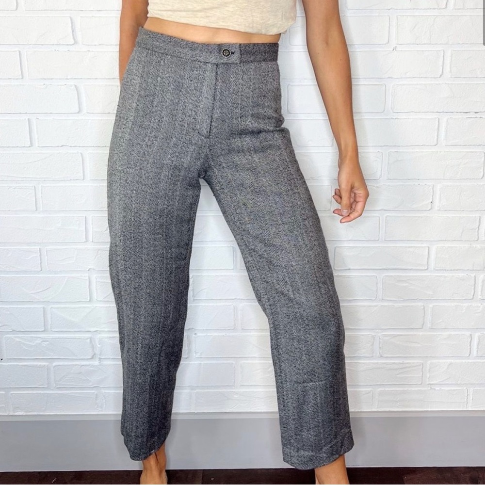 Vintage wool blend tailored straight leg pants 4P
